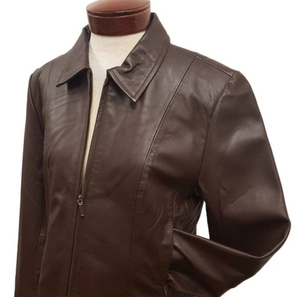Women’s Cute Basic Nappa Leather Short Jacket 4 Color Available - Picture 2 of 12